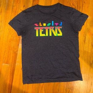 Gray Short Sleeve Tetris Graphic Tee
